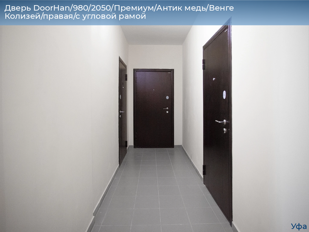 Дверь DoorHan/980/2050/Премиум/Антик медь/Венге Колизей/правая/с угловой рамой, www.ufa.doorhan.ru