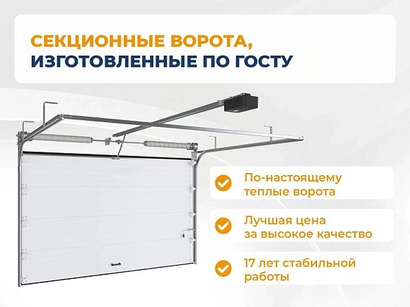 Секционные ворота 3300х2850 мм белые DoorHan RSD02, www.ufa.doorhan.ru